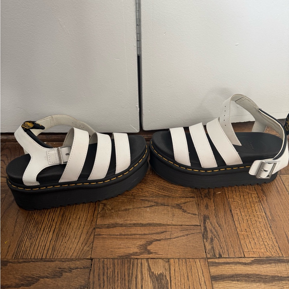 Dr. Martens White and Black Platform Sandals